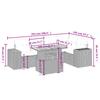 6-teiliges Gartensofa-Set mit Kissen Schwarzes Poly-Rattan