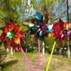 Windmill Hot Wholesale Gift Plastic Single Flower Outdoor Decoration Mixed Color Kindergarten Night Market
