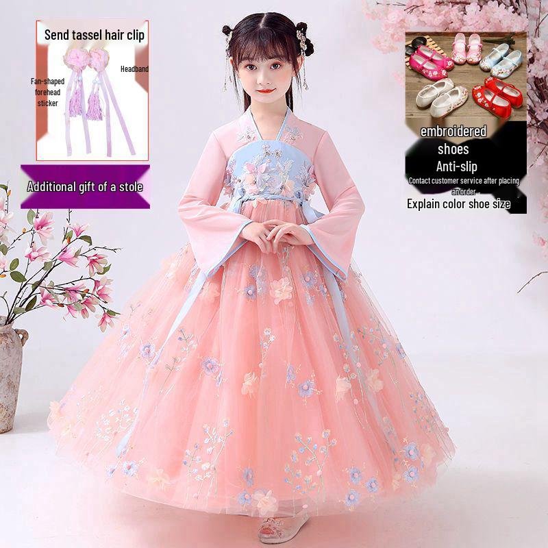 Vestito Principessa Hanfu Bambina Y - Gonna Stile Antico Primavera/Autunno 2024