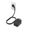 TESSAN Extension Cord, 2m, Black, Slim, USB Power Strip, Multi-Outlet, 3 AC Outlets (1 Type-C, 2 Type-A), Suitable for Small Spaces, Desktop, Wall Mou