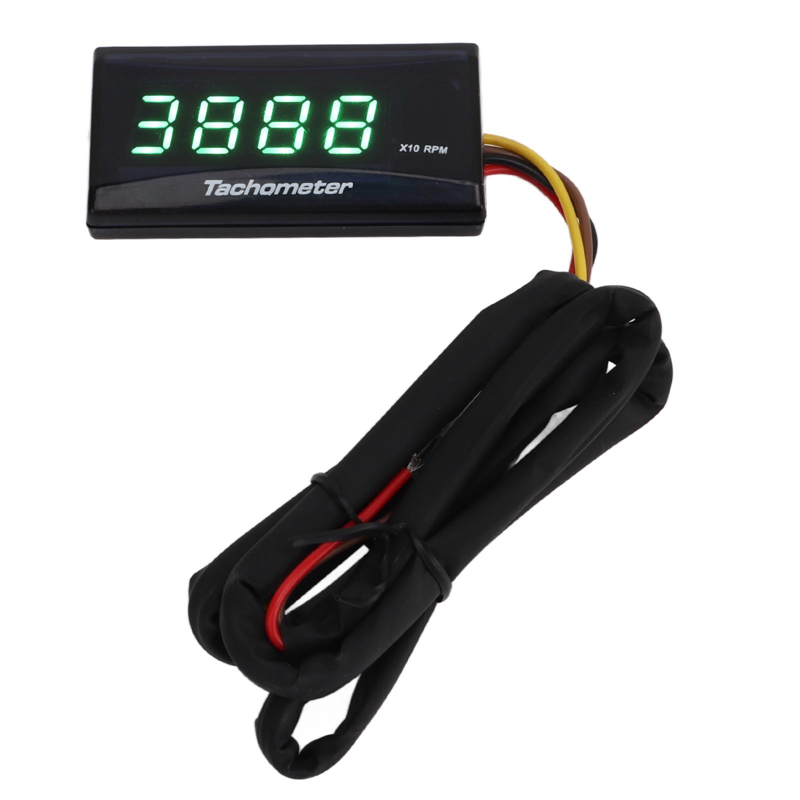 

Мотоциклетний тахометр DC 12V Ультратонкий РК-дисплей Водонепроникний Підсвічування для Модифікації зелений