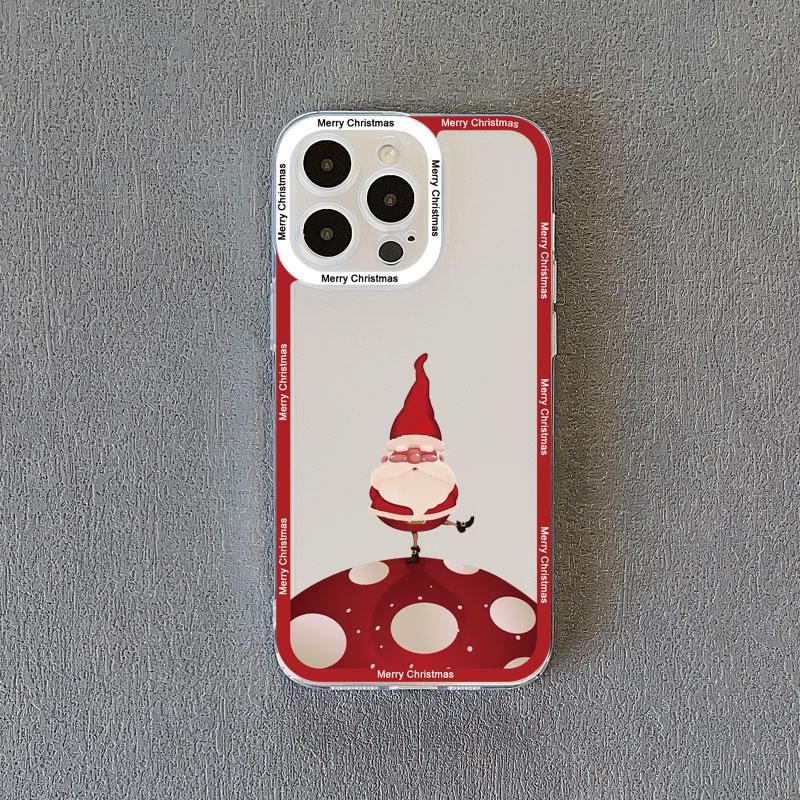 New Year Christmas Santa Claus Clear Phone Case for IPhone 15 Pro Max 14 13 12 11 Pro Max 15 14 7 8 Plus X XR XS Cute Back Cover