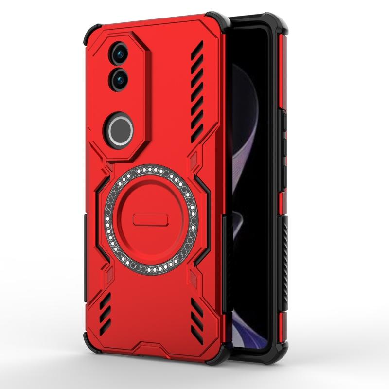 

Для чехла Vivo V50 Крышка Vivo V50 Capa Ударопрочный Бампер для телефона Задняя Жесткая Magsafe Беспроводная зарядка Кольцевой Магнитный Fundas Vivo V50 vivo V50 красный