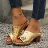 Women Wedge Sandals New Summer Crocodile Print Platform Sandals Female Leather Non Slip Beach Slides Women Plus Size Shoes