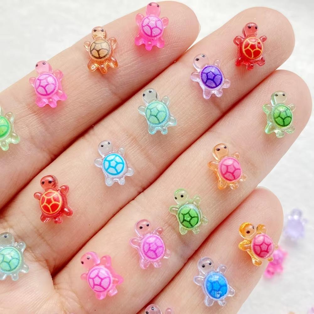 100Pcs Cartoon Mini Resin Animals Glow-in-the-dark Miniature Figurines for DIY Hairpin Phone Case