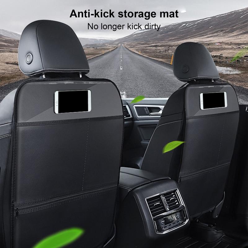 Backseat Car Storage Organizer Back Seat Auto Anti-kick Pad Multifunctional Vehicle Storage Pockets Car Accessories
