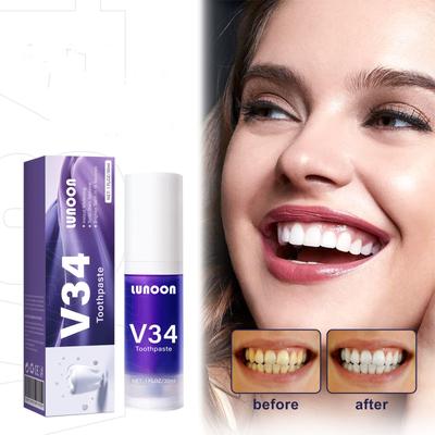 Purple Teeth Whitening Toothpaste Deep Cleans Tartar Teeth Stains  Mouth Odor Fresh Breath Toothpaste 30ML