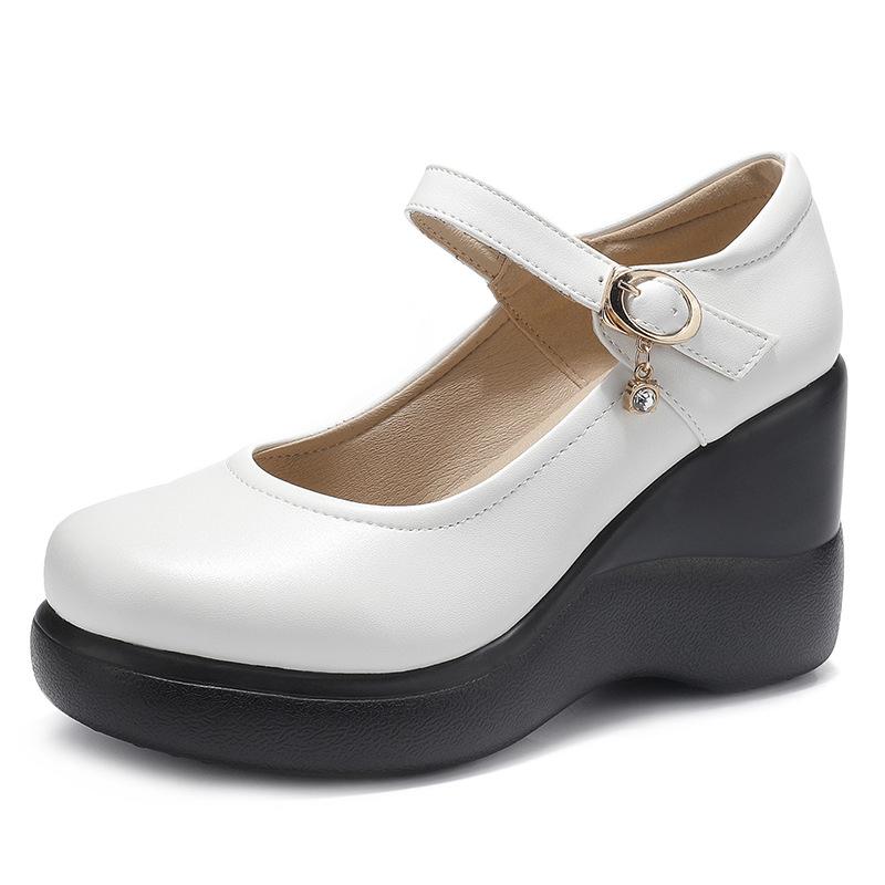 

8cm Small Size 32-43 Fashion Comfortable Shallow Wedges Shoes Platform Pumps 2025 Spring High heels Shoes for Office Dance Mom 32