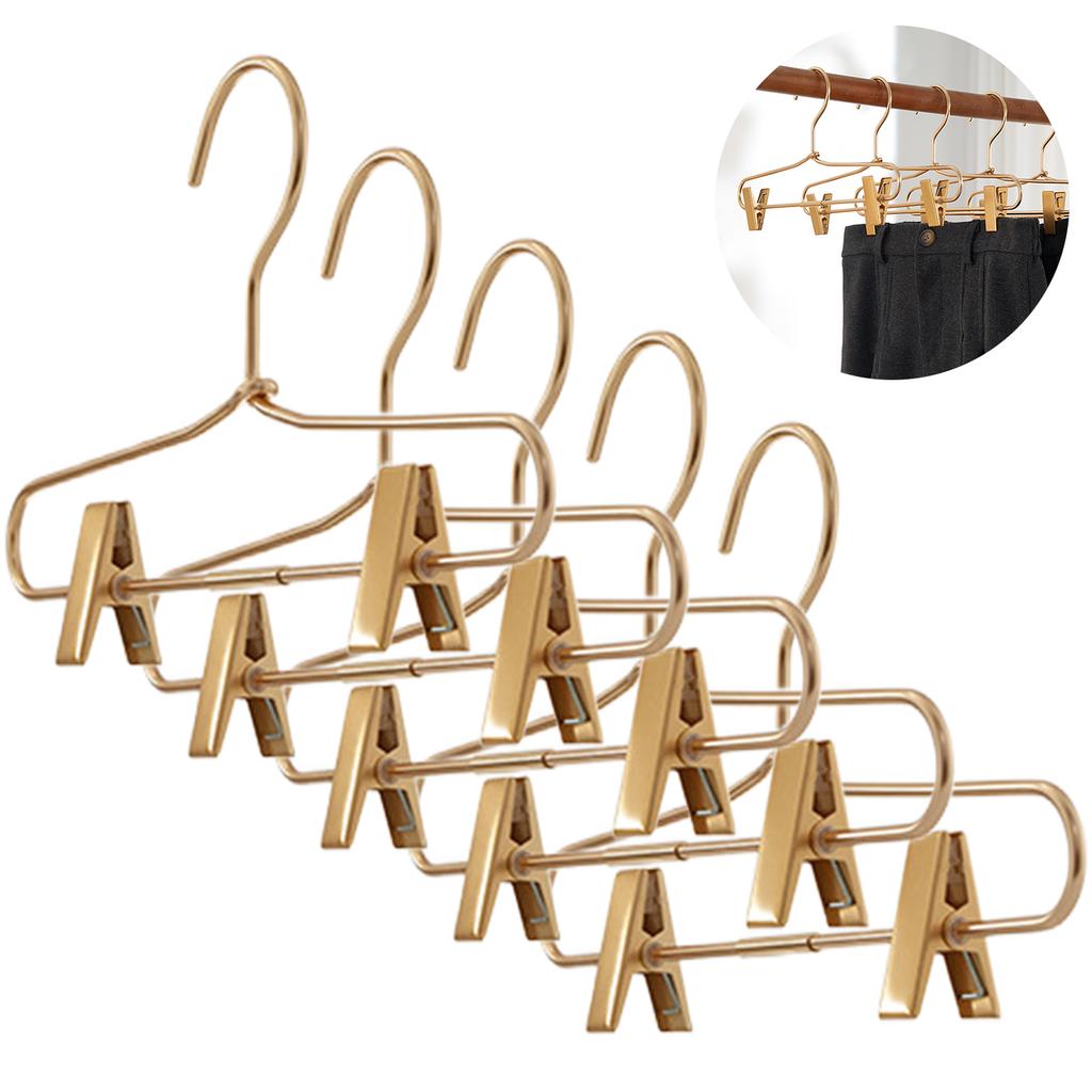 Metal Hangers With Clips Wardrobe Clothes Hanger  Light-Weight Metal Clothes Hangers for Home Hotels Dorms Malls