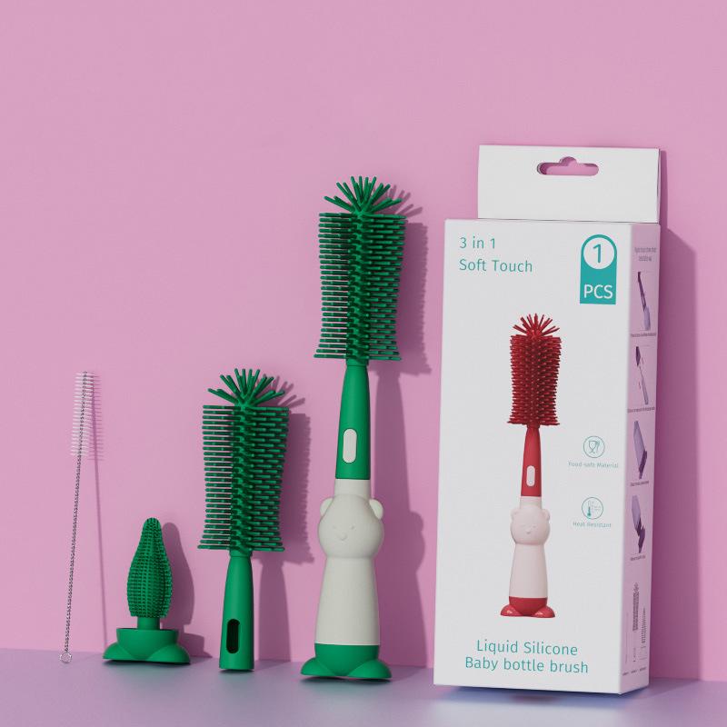 Silicone Baby Bottle & Nipple Cleaning Brush Set