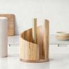 Wood Paper Towel Holder One-Handed Operation Easy Access Paper Towel Stand Farmhouse Kitchen Decor Accessory