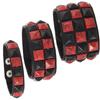 Vintage Big Wide Bracelet Contrasting Gothic Punk Bracelet Rivets Leather Wristband  Male Female