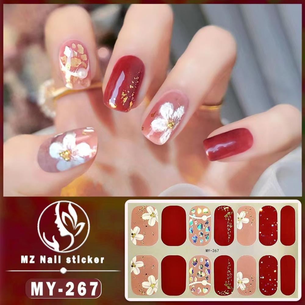 Three-dimensional Waterproof No-bake Gel Nail Polish Film Full Sticker European and American Sexy Nail Film Paper Nail Film Paper