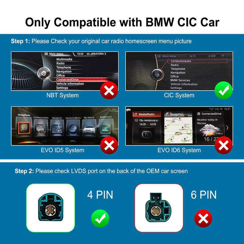 ANYFAR Wireless CarPlay Android Auto For BMW NBT CIC System 1 2 3 4 5 7 Series X1 X3 X4 X5 F20 F21 F30 F31 F10 F48 F25 E84