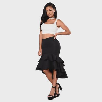 European & American Autumn/Winter 2019 Women's High-Low Fishtail Skirt