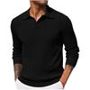 Men's Pullover Collar Knitted Jumper Classic Button Jumper Casual  Long Sleeve Shirt