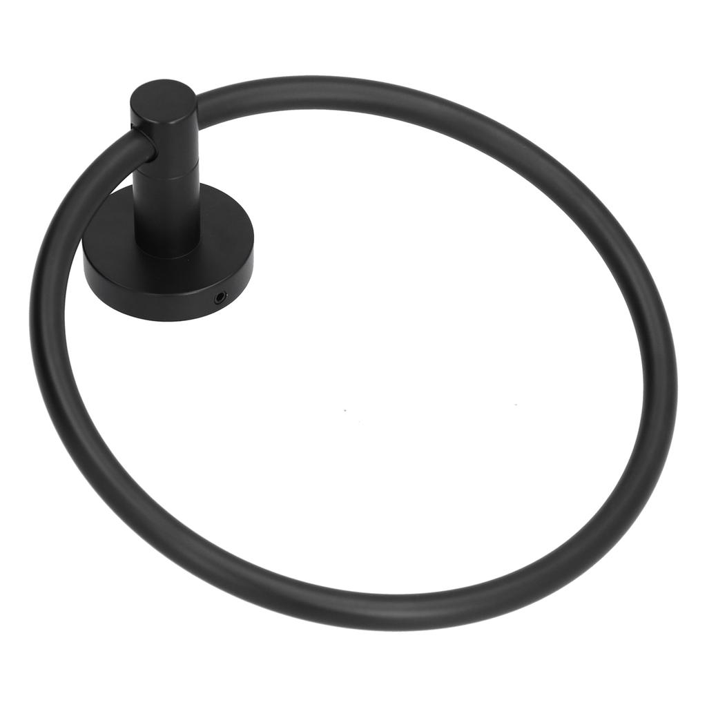 Towel Ring 304 Stainless Steel Wall Mount Matte Black Towel Holder Rack for Bathroom