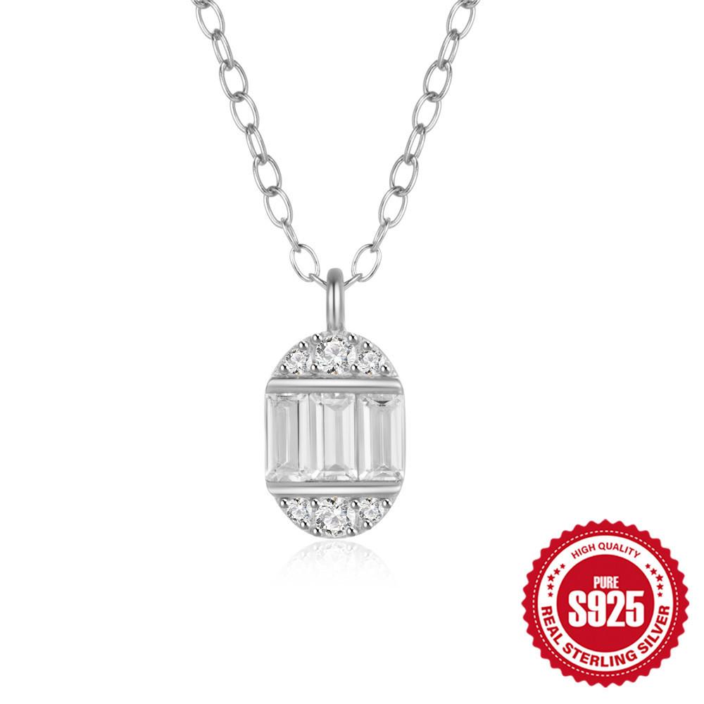 

Стильное и простое ожерелье-чокер из стерлингового серебра S925, персонализированное, в виде яйца, инкрустированное бриллиантами, женское 925 Silver белого золота