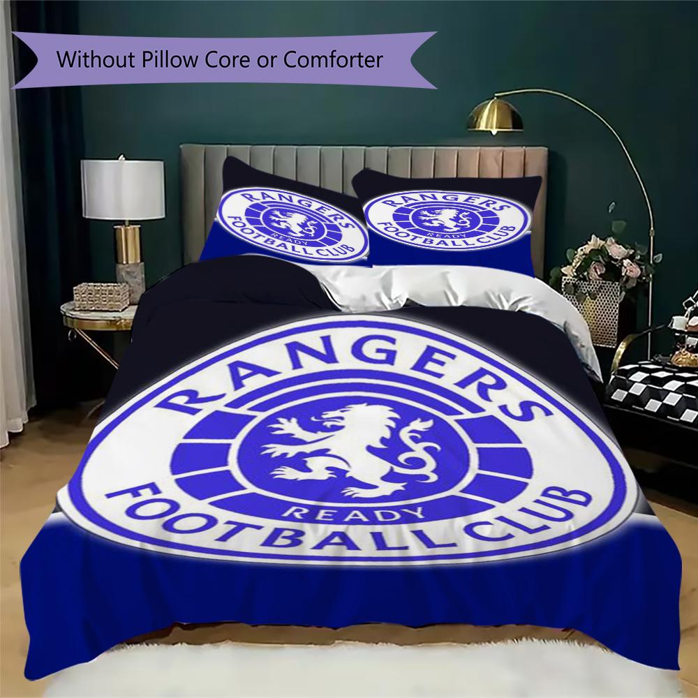 Rangers F.C. Set Copripiumino con Fantasia Copripiumino Federa Decorazione per la Casa Regalo di Compleanno (1 * copripiumino + 2 * federe senza imbottitura)126