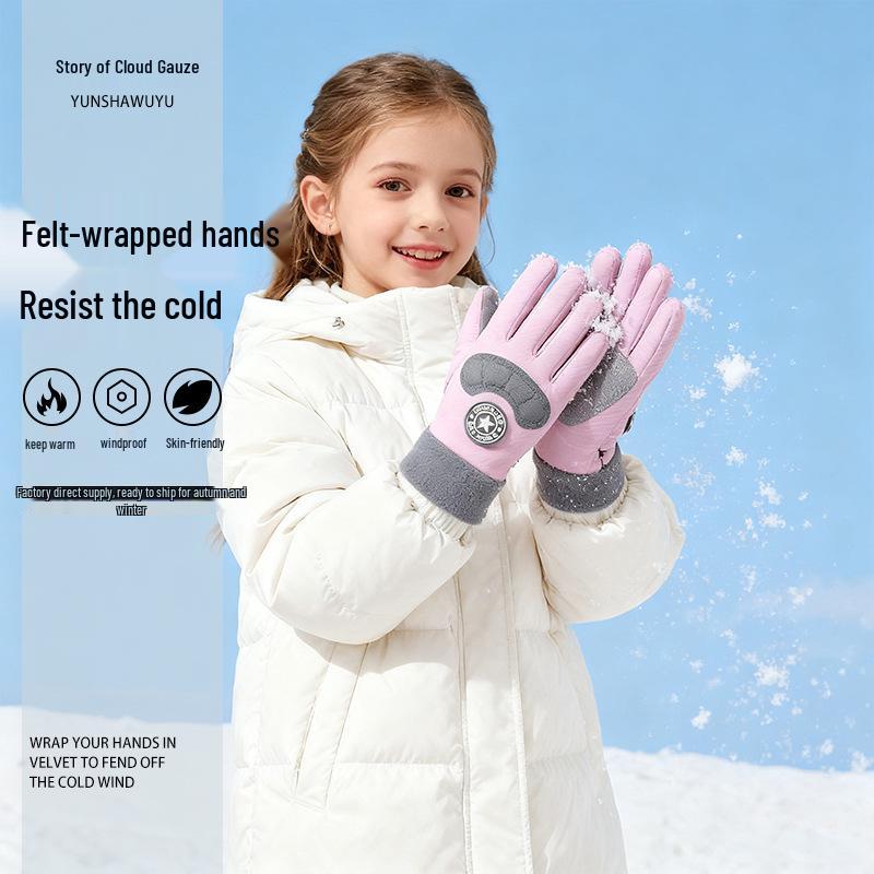 Kids' Winter Non-Slip Warm Outdoor Sports Gloves for Skating, Biking, and Skateboarding