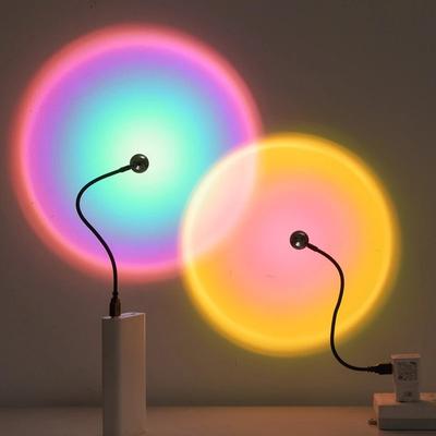USB LED Sunset Lamp Night Light Projector Photography Wall Atmosphere Neon Lights for Christmas Party Bedroom Living Room Decor