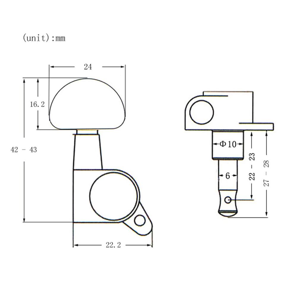 6x Guitar String Tuning Pegs Tuning Machines Grover, Metal, Guitar Tuner Machine Heads for Acoustic Guitars