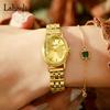 La Baoli Women's Exquisite Oval Dial Gold Steel Band Watch - Internet Celebrity Style