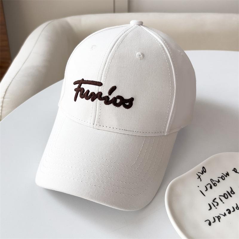 Hard Top High Skull Top Stylish Korean Style Baseball Cap Embroidered Letters for Men and Women Fashion Hats Duckball Cap Sun Protection