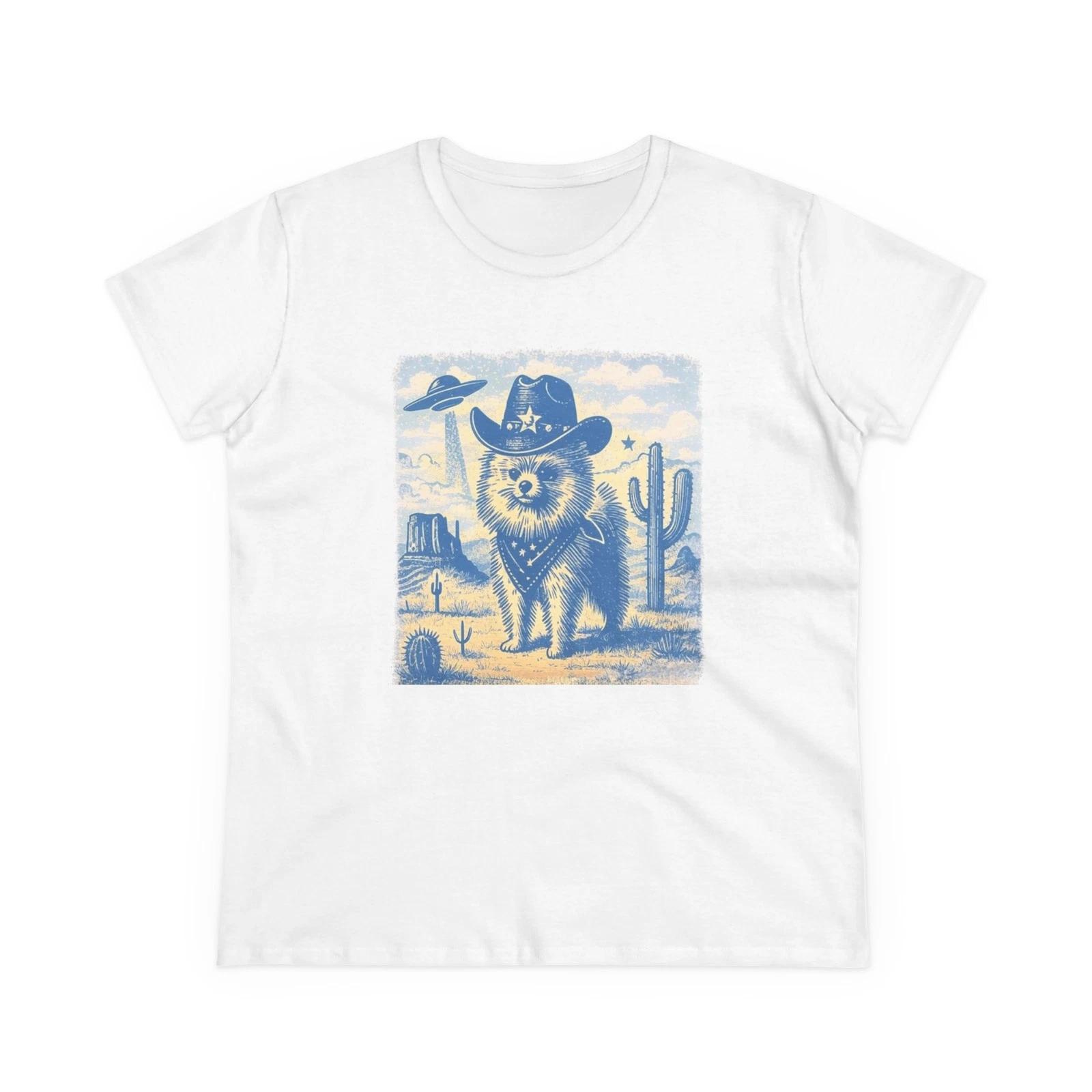 Cowboy Pomeranian T-Shirt, Cute Graphic Tee for Animal Lovers, Fun Gift [...] S