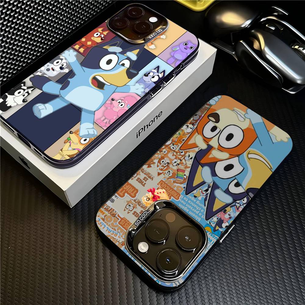 Cartoon Dog B-Blueys Phone Case For iPhone 16 15 14 13 12 11 Pro Max Matte Shockproof Back Anti Fall Matte Cover