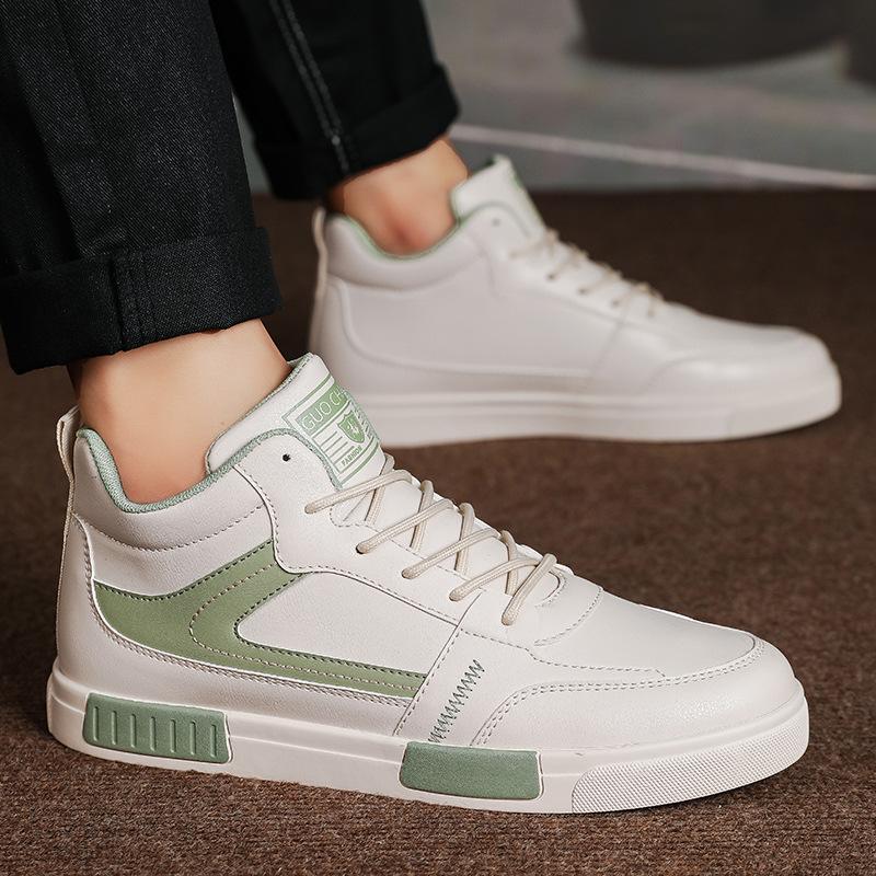 Large size 22 autumn new leather surface youth sports high top board shoes casual shoes