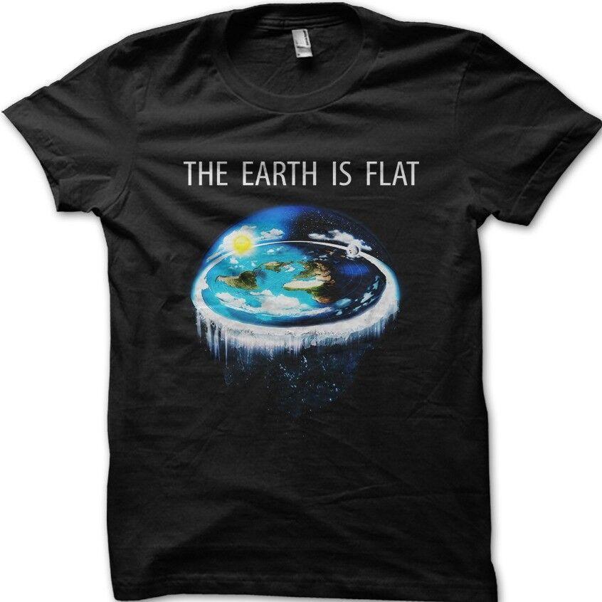 Flat Earth, Earth is FLAT, Firmament, NASA Conspiracy, New World  100% Cotton T-shirt Mens Tees Top 9111 4XL