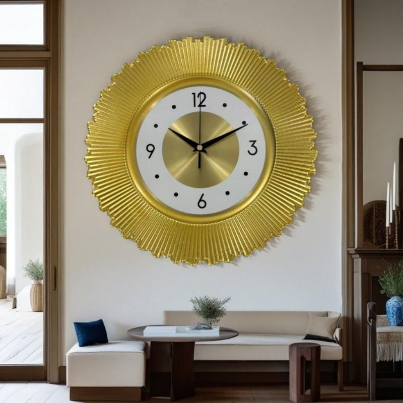 Decorative New Creative Wall Clock Vintage Gold Living Room Clocks European Interior Reloj De Pared Decor Home Decorations
