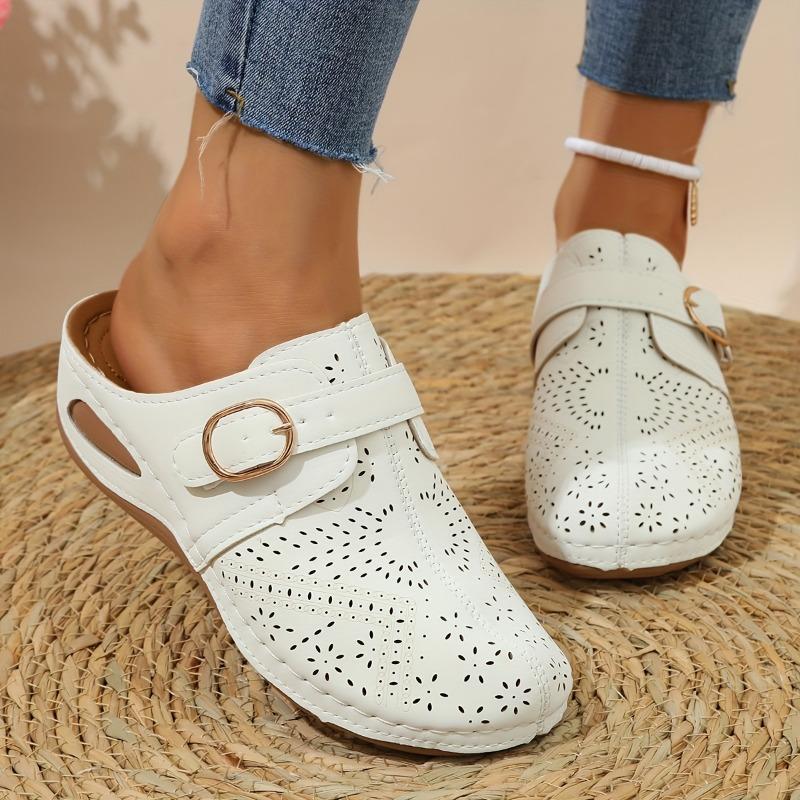 Leisure Baotou Half Slippers Female 2025 New Strap Slope with Large Size Hollow Slippers