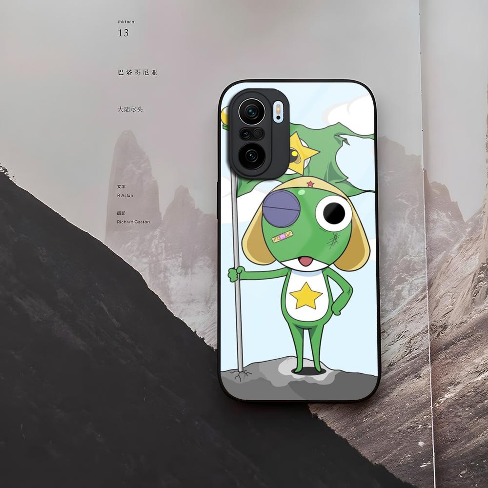 Cartoon Keroro Gunsou Frog Phone Case Tempered Glass For Xiaomi 15 14 12 Lite Pro 13 11t Lite POCO M6 M5 X6 X5 X3 F5 F6 Pro Cove