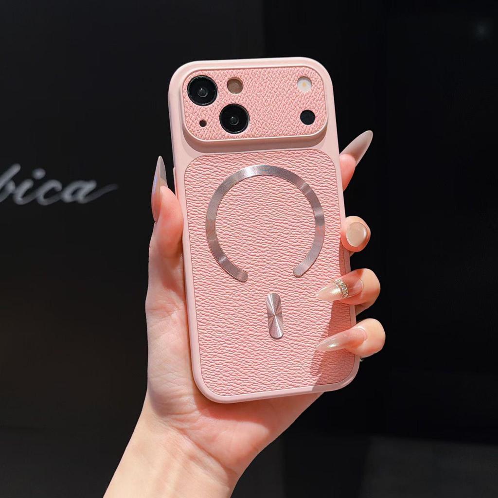 Lychee Pattern Magnetic Case for iPhone 17 Pro Max, 16 Color Protective Cover with Large Window, Instant Change Compatible
