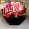 1PC Coca-cola American Flag Automatic Umbrella - Suitable Travel Outdoor Portable Umbrella Birthday Gift Daily Essentials