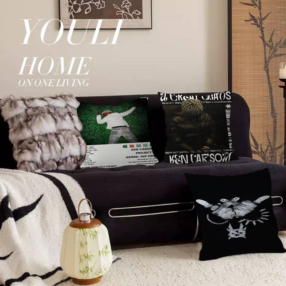 Pop Singer Ken Carson A Great Chaos Personalized Pillow Cover Kids Bedroom Wild Party Decor Pillowcase Kid Birthday Shower Gift