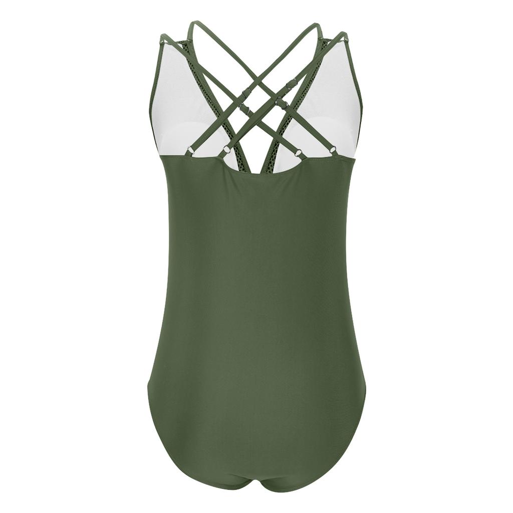 Modischer, sexy Damen-Einteiler-Bikini mit gepolsterten Cups und Bügeln, gratis Badeanzug