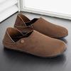 New Fashion Men Leather Flats Shoes Comfortable Man Casual Shoes Slip on Male Outdoor Walking Shoe Split Leather Driving Shoes