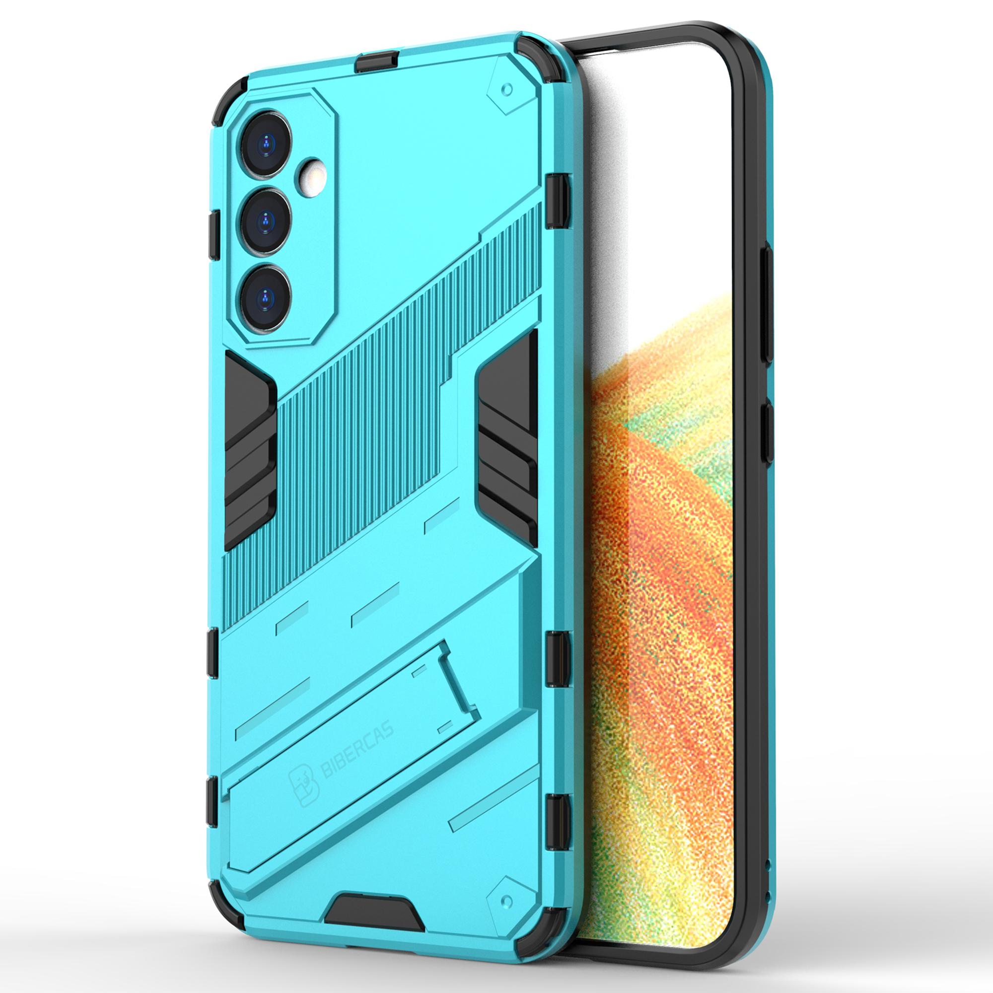 

For Samsung Galaxy A34 5G Phone Case,Kickstand Dual-Layer Design Soft TPU Hard PC Phone Back Cover Baby Blue