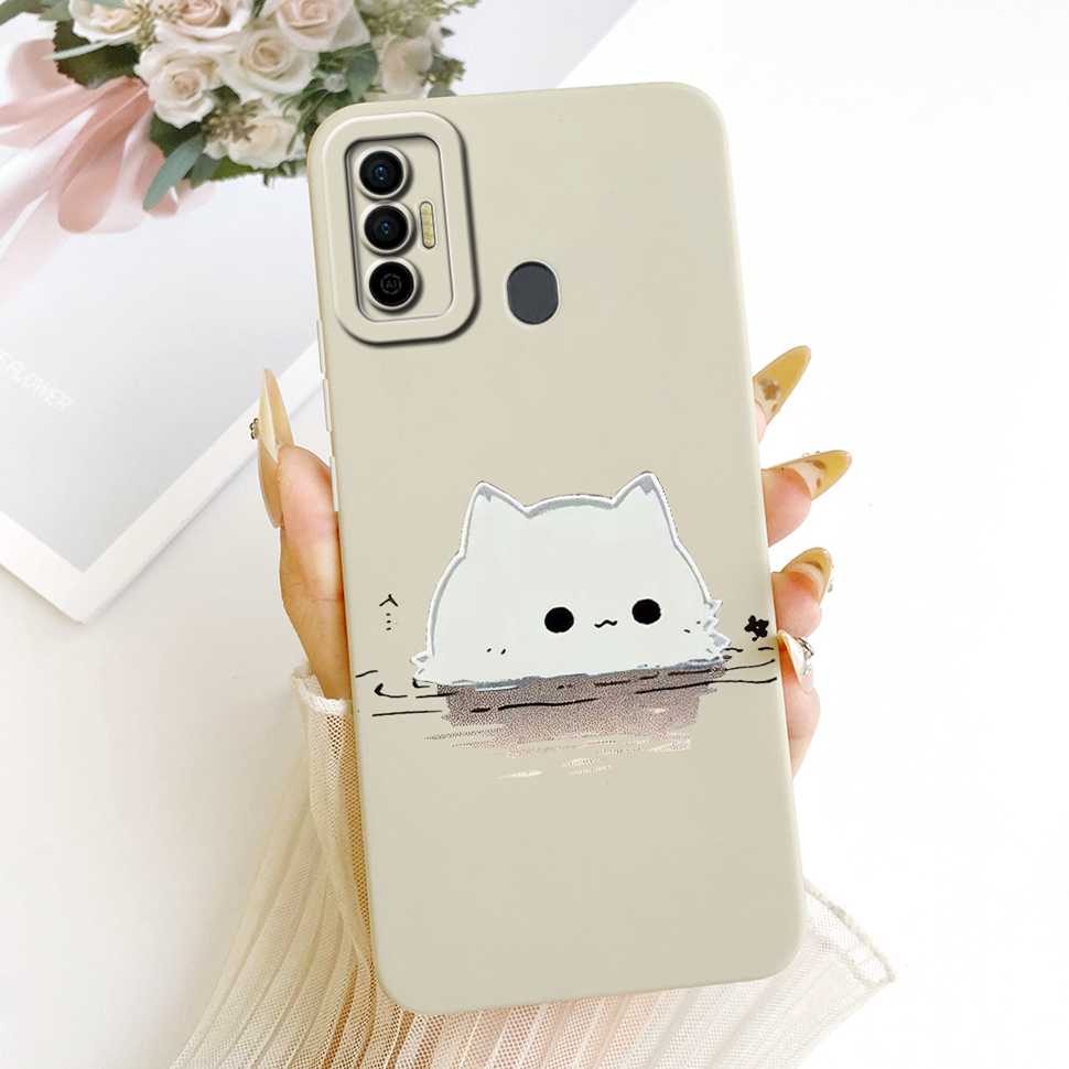 Cover For Tecno Spark 7 2021 Cute Rabbit Casing KF6 KF6j Soft Silicone Casing For Tecno Spark 7 Spark7 Back Cover Coque