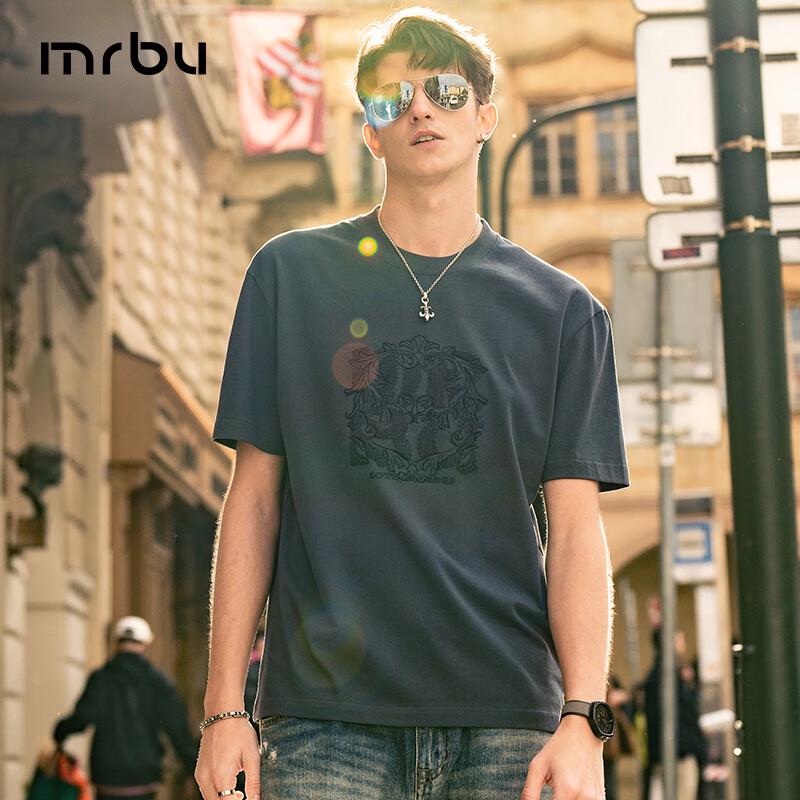 Mr. Bu Men s Embroidered Pure Cotton T-shirt M