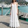 European and American Cross-border New Women's Skirt Fashionable Three-dimensional Flower French Casual Loose Suspender Long Dress Dress