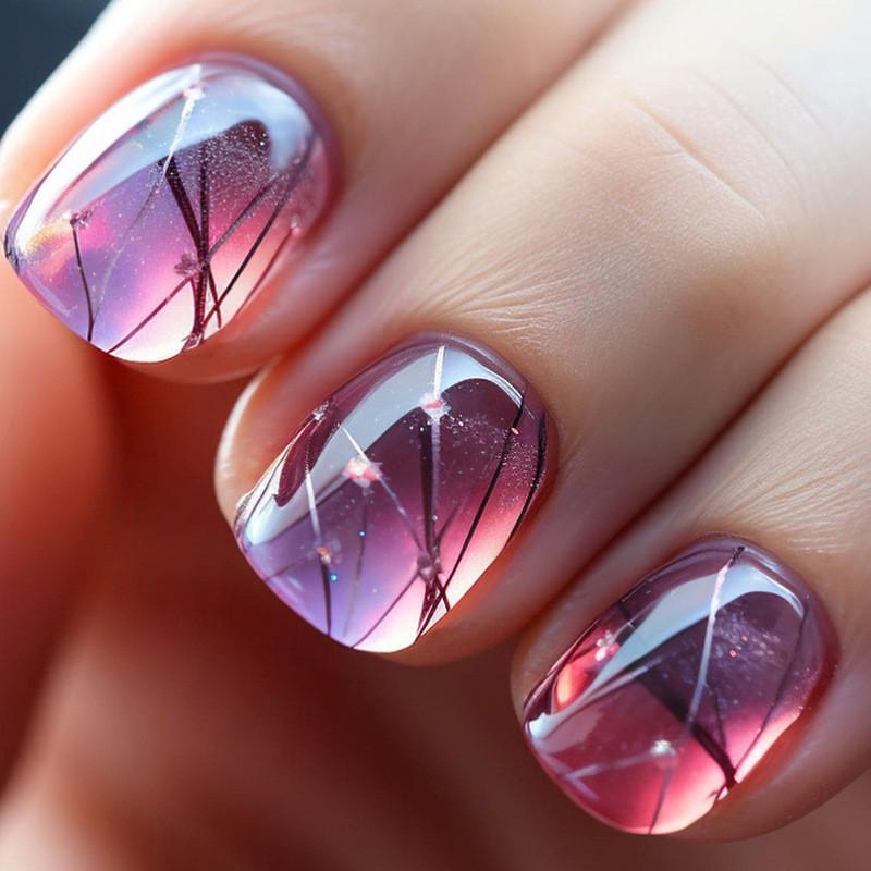 Pegatinas Desmontables para Uñas Estilo Europeo y Americano - Uñas Postizas Simples y Llevables