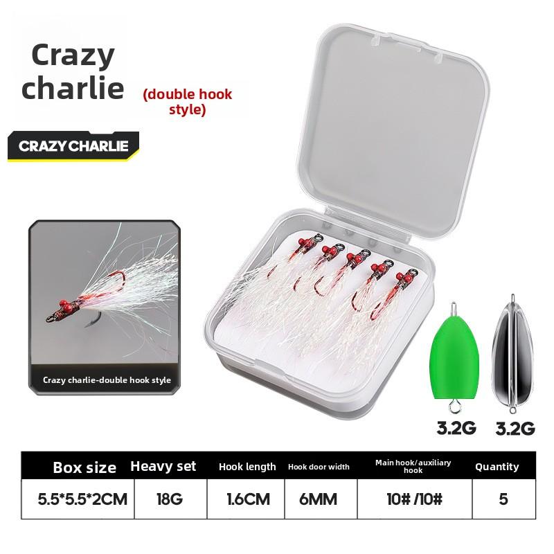 Rattlesnake Fly Lure Night Glow Ice Silk Shrimp Set5PCSNymph Micro Bait Horse Mouth Bionic Fishing Lure for Bass and Perch