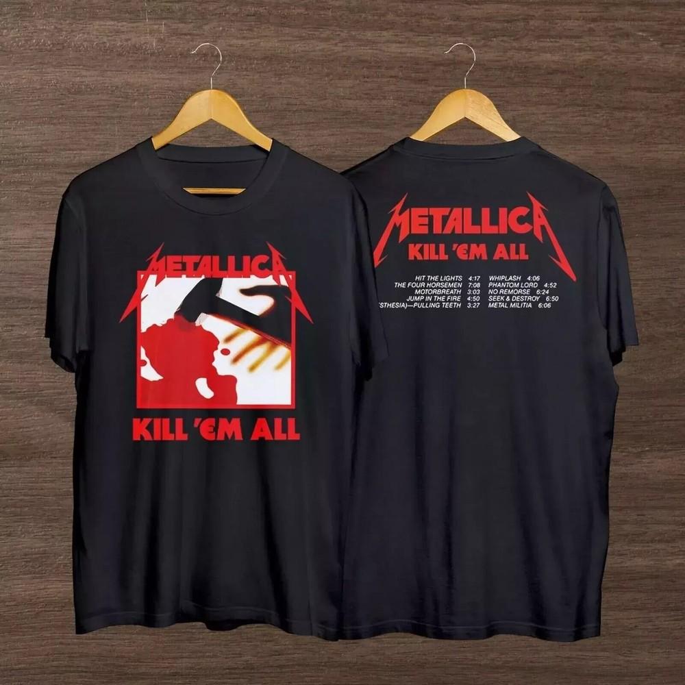 

Вдохновлено Kill Em All Стиль Metallica Винтажная Футболка с Логотипом Рок-Группы S-4XL Унисекс S