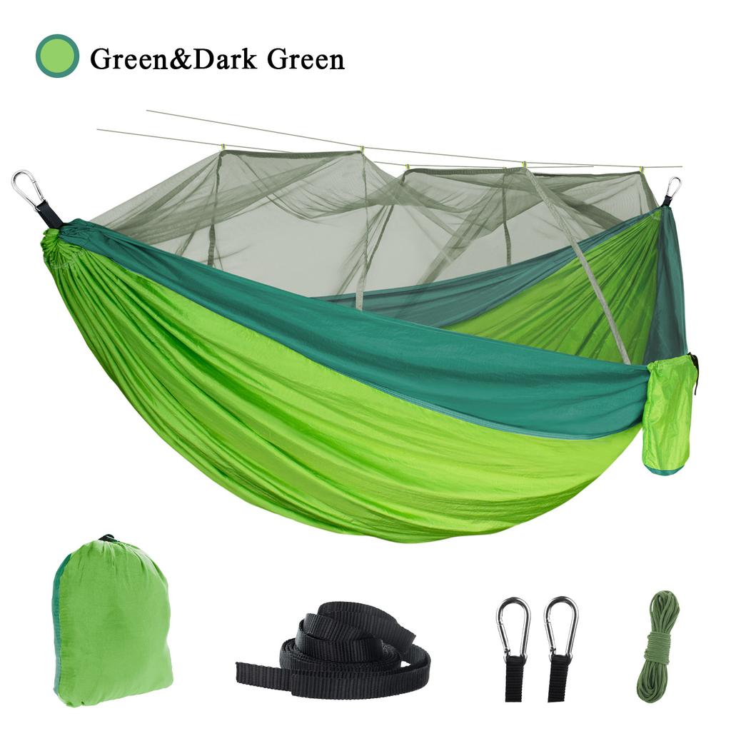 Hamac cu plasă de țânțari Hamac de camping în aer liber anti-țânțari cu plasă de țânțari 210T Pânză de parașută Hamac din nylon cu plasă criptată