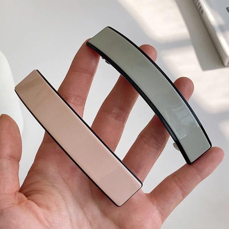 Elegantní acetátová jednobarevná pružinová spona Vintage Jednoduchá spona do vlasů na culík Vlasová spona Sponky do vlasů Ženy Vlasové doplňky Dárek