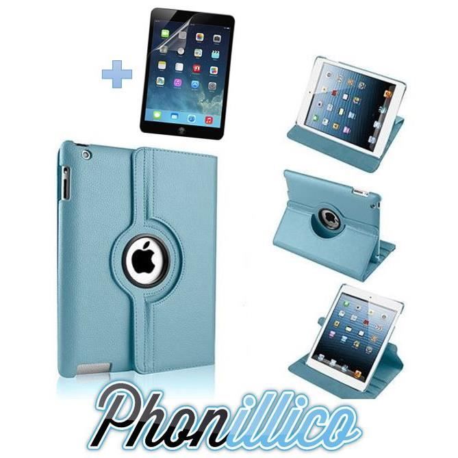 Case + Plastic Film - Phonillico - Compatible Apple iPad Air 1/2 - Sky Blue - Rigid - Multi-positions